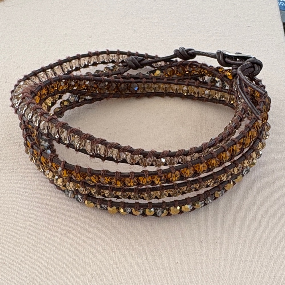 Victoria Emerson Brown and Gold Beaded Bracelet